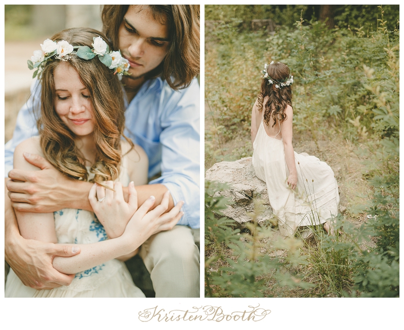 Fairytale engagement pictures in the forest