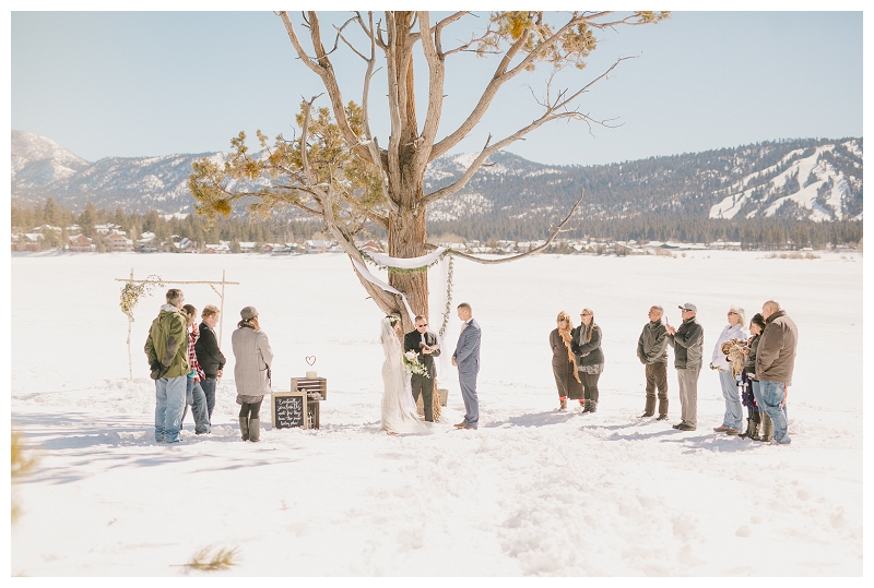 Snowy elopement wedding in Big Bear California