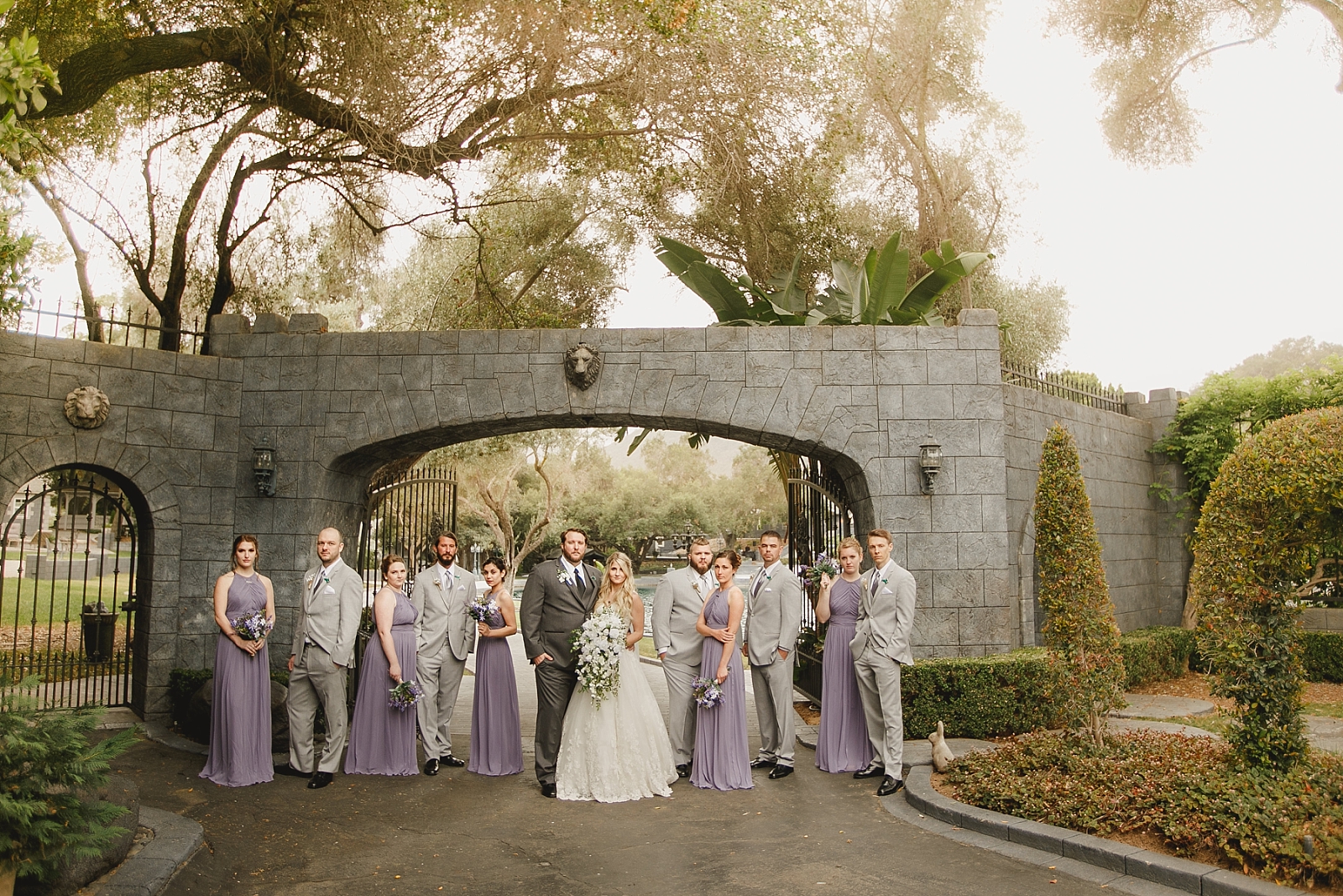 California castle wedding bridal party