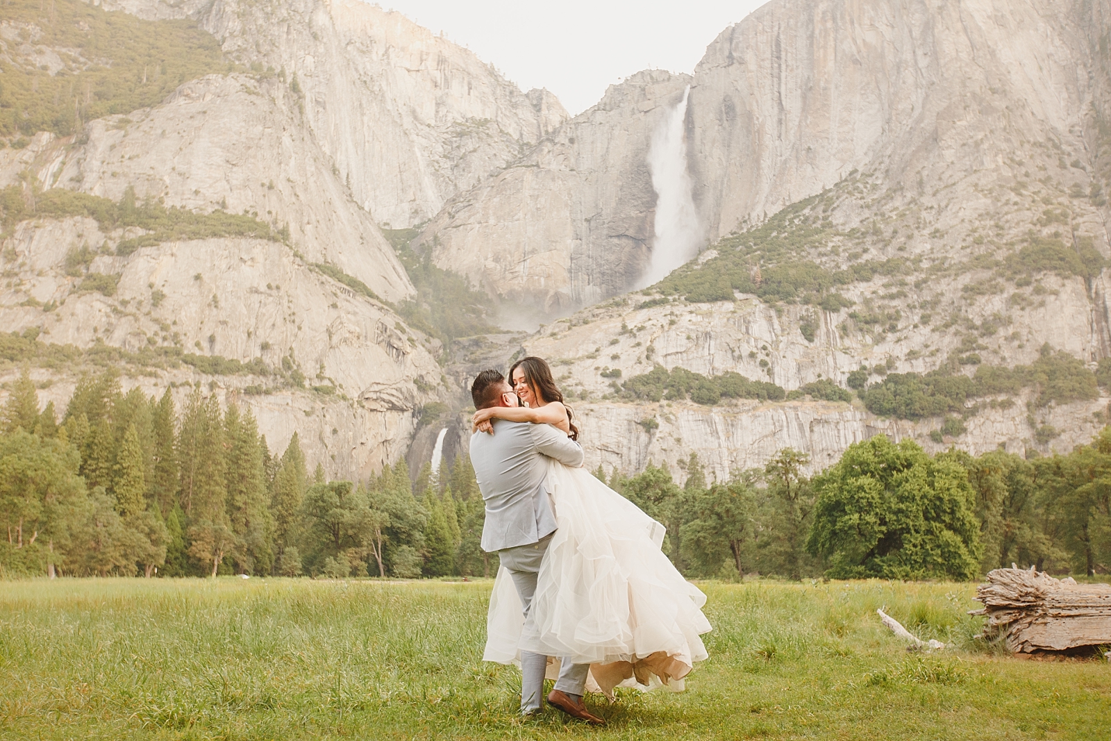 Yosemite falls wedding photos