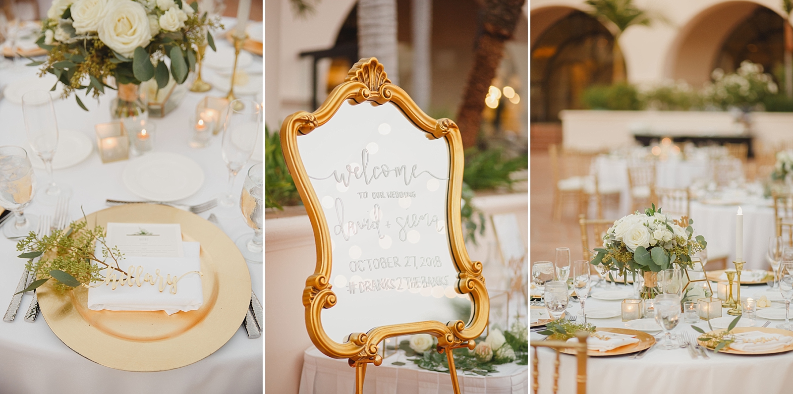 Gold themed reception