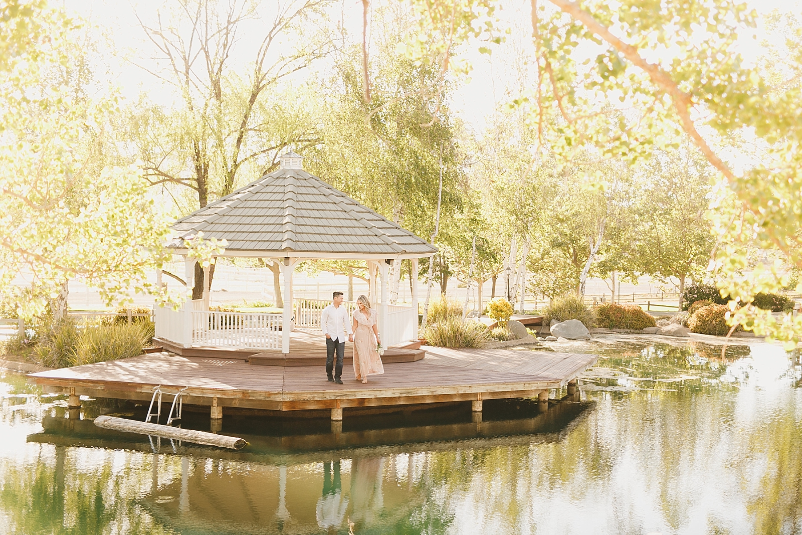 Temecula California engagement session with a rowboat