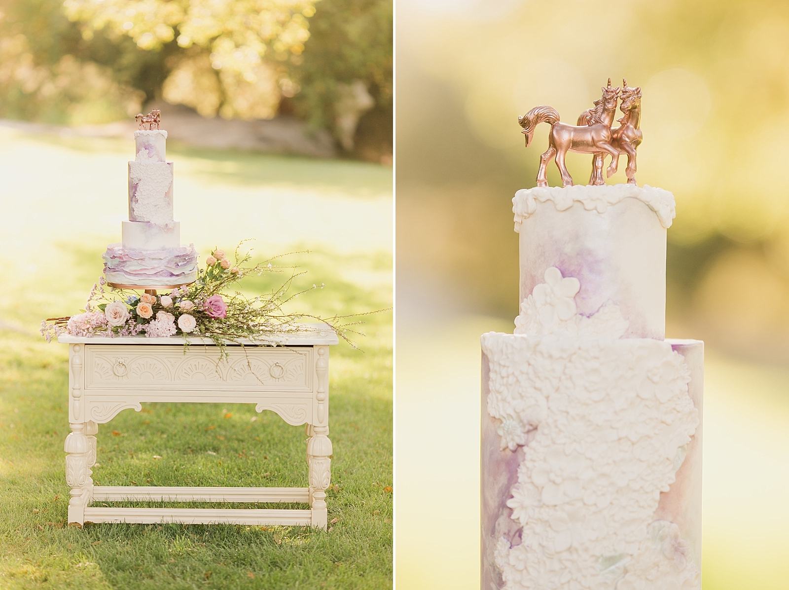 Unicorn wedding cake topper