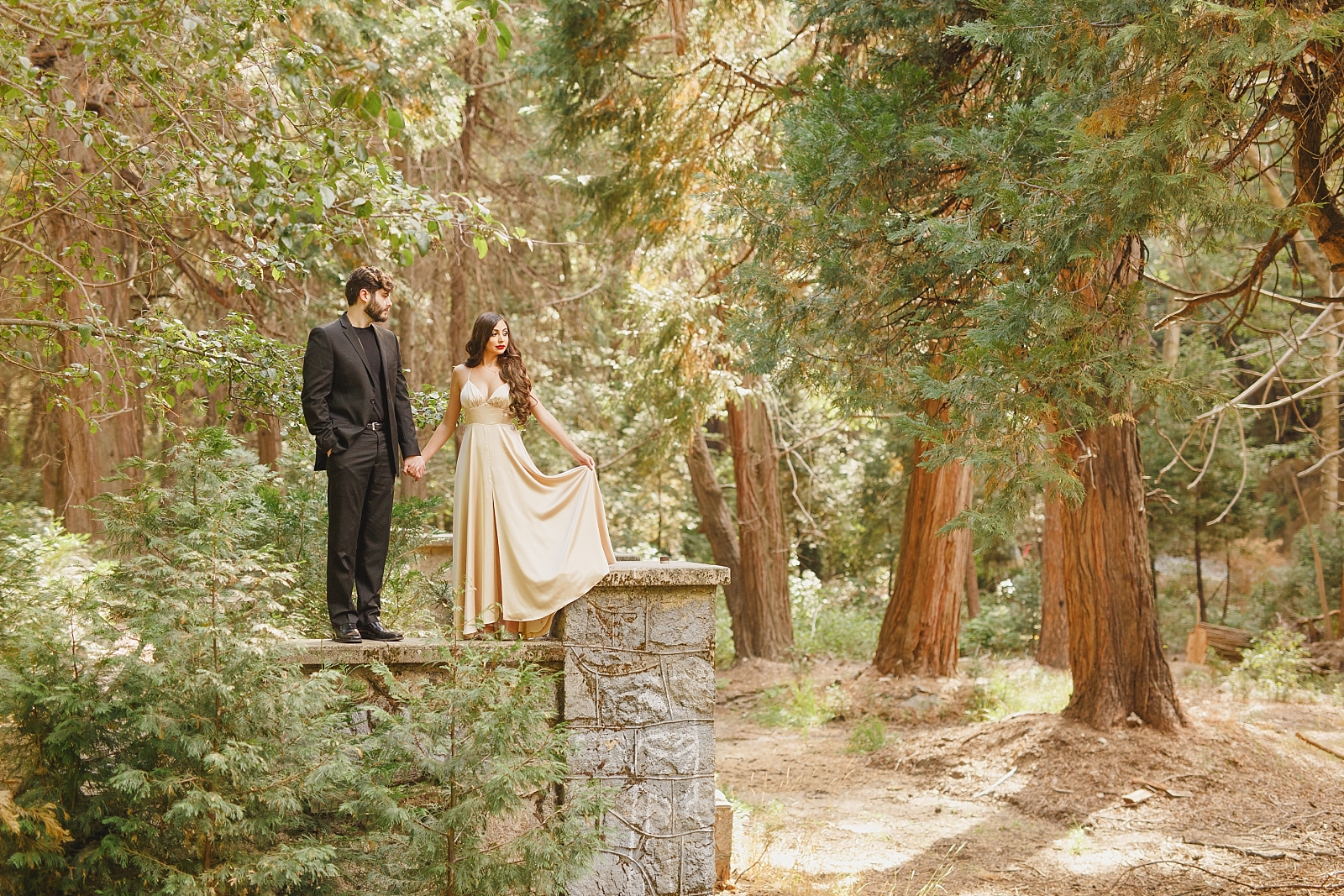 Lake Arrowhead California forest fairytale engagement photoshoot