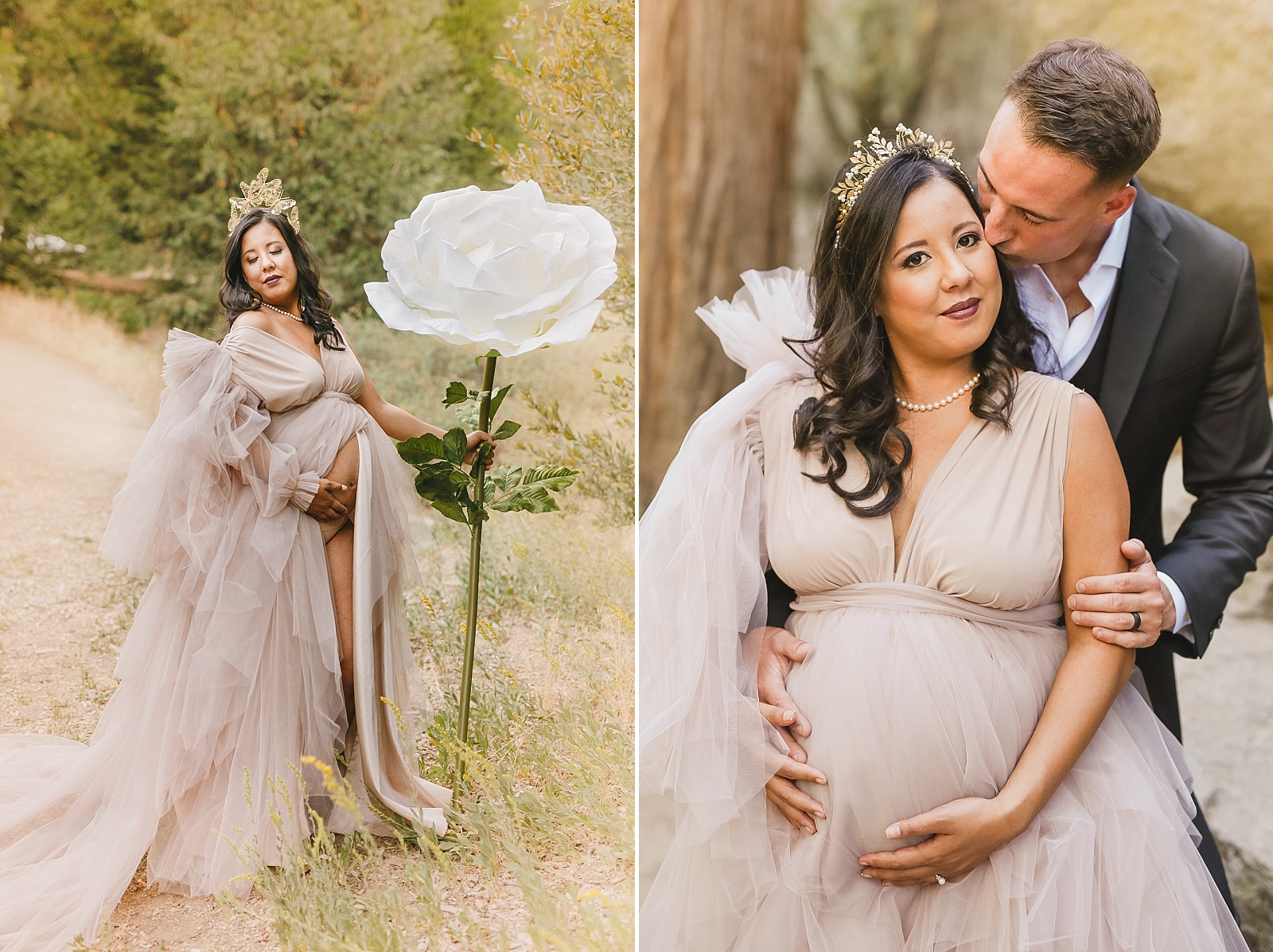 Fantasy maternity photos with crown 