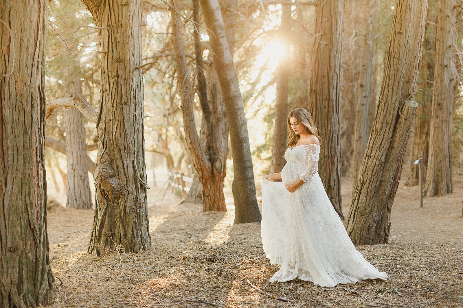 enchanted forest maternity photos