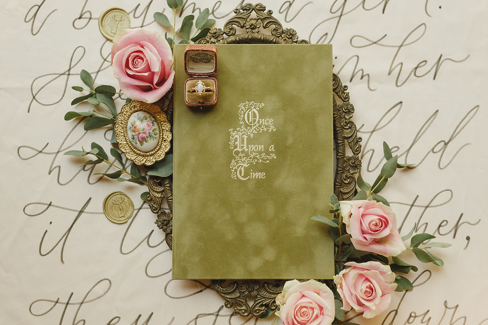 Vowbook for forest fairytale wedding theme