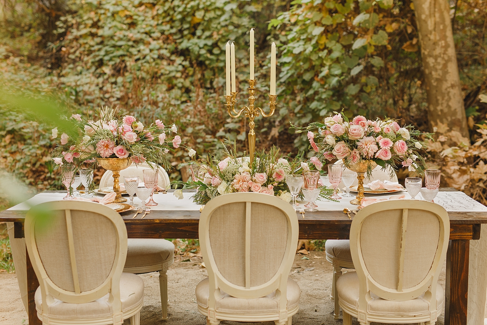 forest fairytale wedding reception table